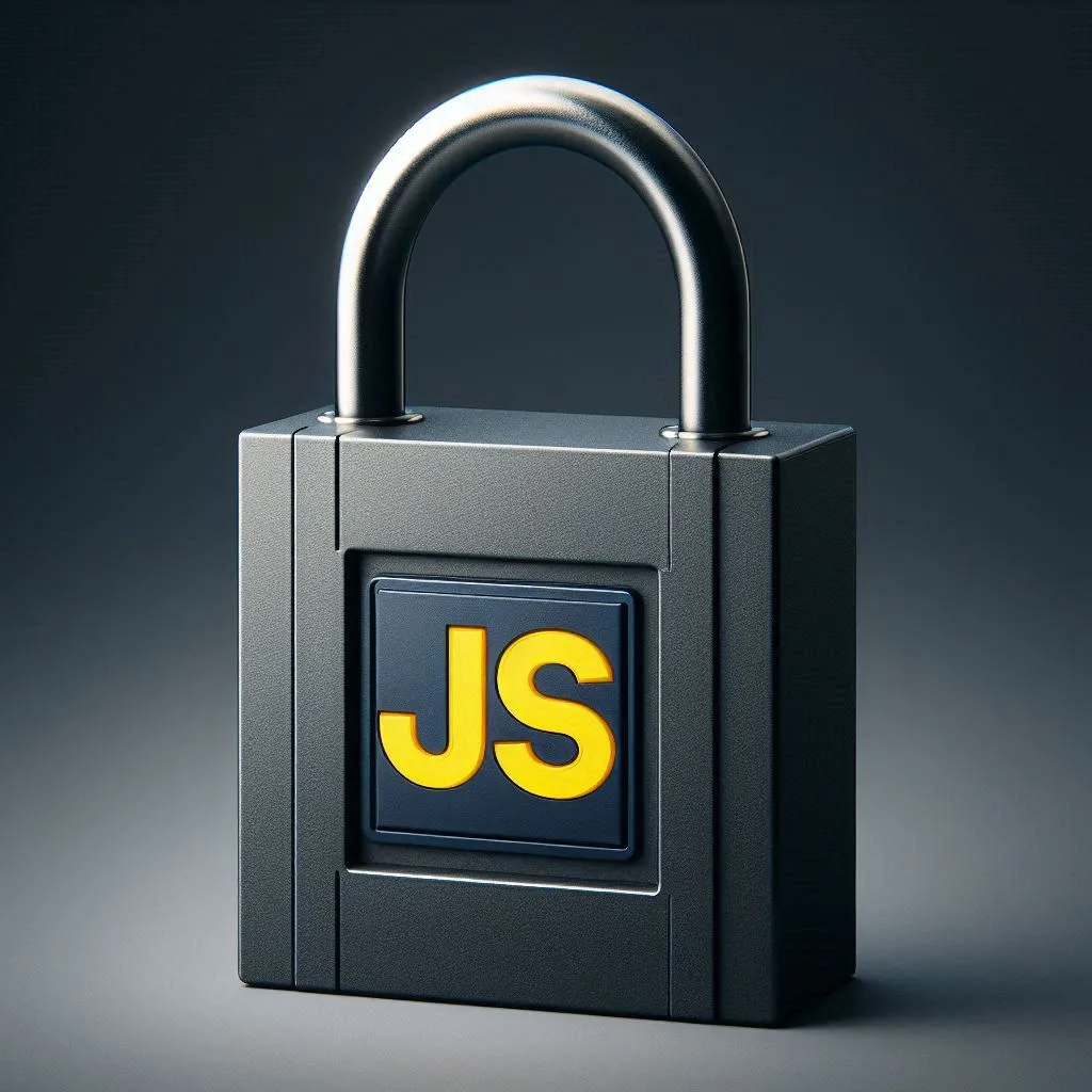 A padlock with the letters JS on it as a logo.